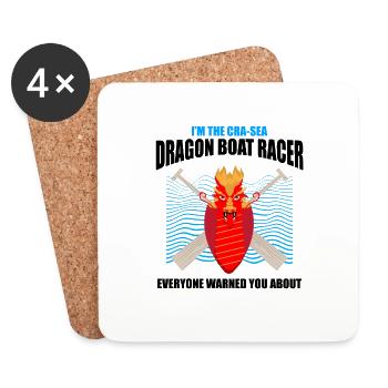 Course de bateaux chinois pour les entraîneurs de bateaux-dragons - Dessous de verre (lot de 4) - blanc - Devant