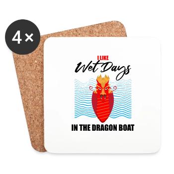 Entraîneur de bateaux-dragons pour les courses de bateaux chinois - Dessous de verre (lot de 4) - blanc - Devant