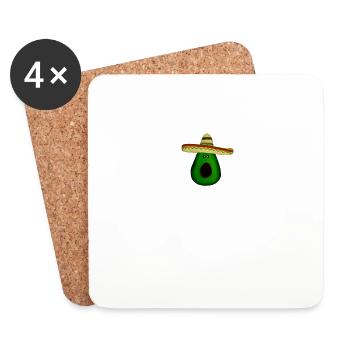 Avocat mexicain au sombrero - Dessous de verre (lot de 4) - blanc - Devant