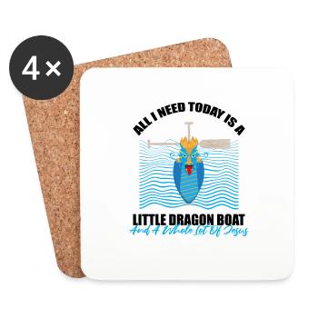 Dragon Boat Paddle pour le Festival de course de bateaux-dragons - Dessous de verre (lot de 4) - blanc - Devant