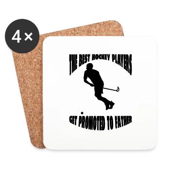 Hockey Hockey sur gazon Père Floorball Joueur de hockey - Dessous de verre (lot de 4) - blanc - Devant