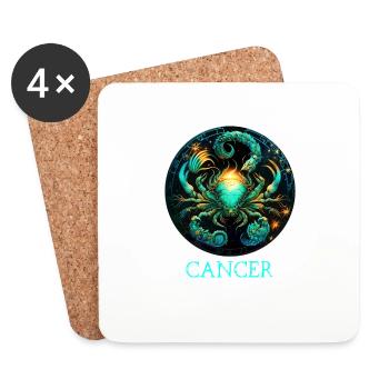 Embrassez votre identité de cancer : Zodiaque Fierté Cancer - Dessous de verre (lot de 4) - blanc - Devant