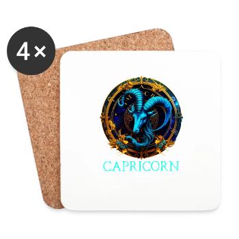 Nehmen Sie Ihre Steinbock-Identität an: Capricorn Pride Z - Untersetzer (4er-Set) - Weiß - Vorne