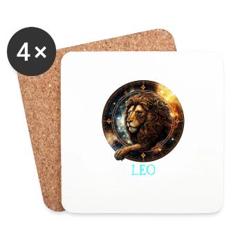 Embrassez votre identité Lion: Leo Pride Zodiac - Dessous de verre (lot de 4) - blanc - Devant
