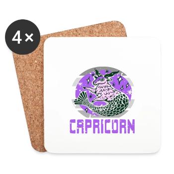 C’est parce que je suis un CAPRICORNE Rétro Astrologie Drôle - Dessous de verre (lot de 4) - blanc - Devant