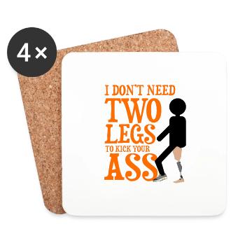 Artificial limb design for leg prosthesis - Coasters (set of 4) - white - Front