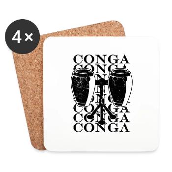 Conga Percussion Instrument Drummer Conga Player - Coasters (set of 4) - white - Front