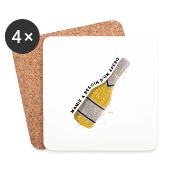 Mamie Apéro Humour - Dessous de verre (lot de 4) - blanc - Devant