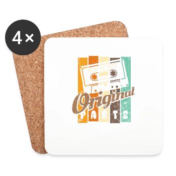 Born 1973 - Birthday Vintage Cassette - Coasters (set of 4) - white - Front