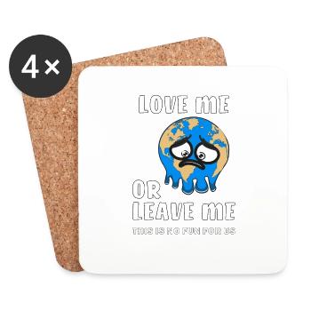 LA TERRE M’AIME OU ME QUITTE - Dessous de verre (lot de 4) - blanc - Devant