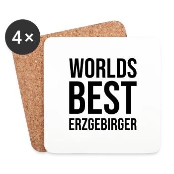 Weltbester Erzgebirger Spruch - Untersetzer (4er-Set) - Weiß - Vorne
