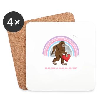Saint-Valentin Bigfoot I Steal Hearts Girls Women - Dessous de verre (lot de 4) - blanc - Devant