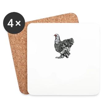 Brahma Hühner I Chicken Geflügel Motiv für - Untersetzer (4er-Set) - Weiß - Vorne