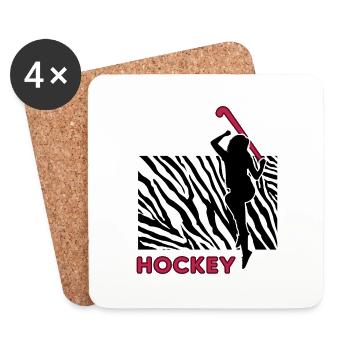 Hockey Feldhockey Hockeygirl Hockey-zebra - Untersetzer (4er-Set) - Weiß - Vorne