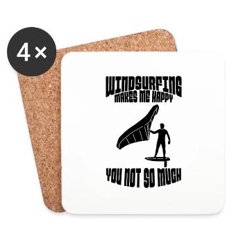Planche à voile Kitesurf Kitesurfer Windsurfer - Dessous de verre (lot de 4) - blanc - Devant