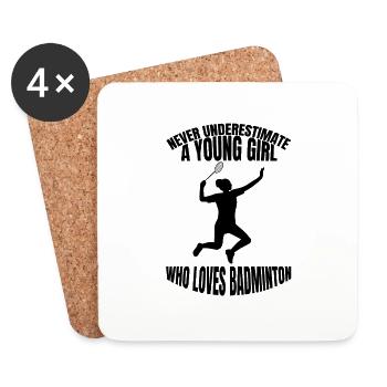 Badminton badminton fan badminton team badminton - Coasters (set of 4) - white - Front