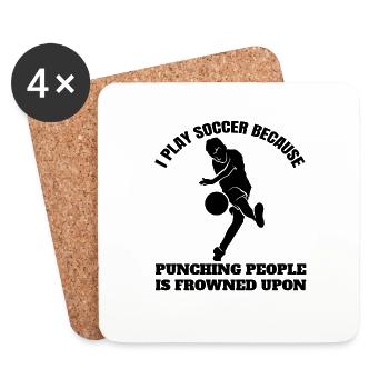Football Player Football Team Football Design - Dessous de verre (lot de 4) - blanc - Devant