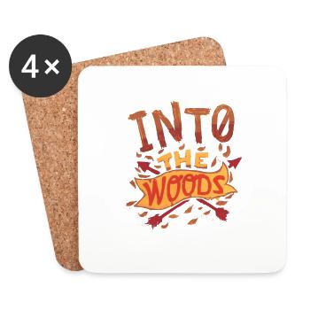 Into The Woods Retro Wildlife Hiking Designs - Coasters (set of 4) - white - Front