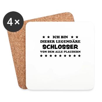 Schlosser Beruf Lustiger Spruch Schlosser Geschenk - Untersetzer (4er-Set) - Weiß - Vorne