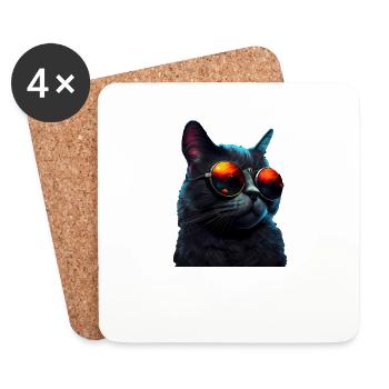 Cat Kitten I do what I want Cat - Coasters (set of 4) - white - Front