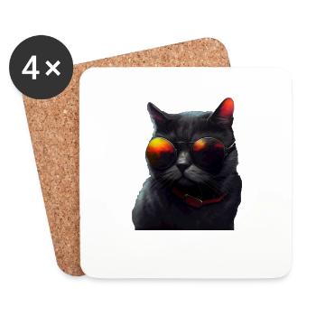 Katze Kätzchen Ich Mache Was Ich Will Katze - Untersetzer (4er-Set) - Weiß - Vorne