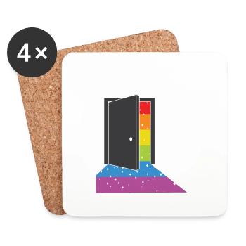 Rainbow Flag LGBTQ - Coasters (set of 4) - white - Front