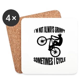 Cycling Cycling Cyclists Cyclists - Coasters (set of 4) - white - Front
