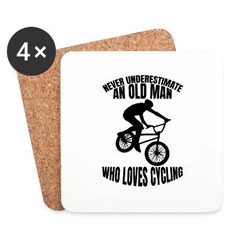 Bicycle Cyclists Cyclists Cycling Cyclists - Coasters (set of 4) - white - Front