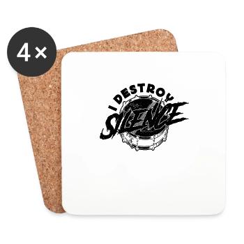 Je détruis SilenceSnare Drum Marching Band Drummer - Dessous de verre (lot de 4) - blanc - Devant