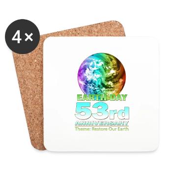 Eco-Consciousness- Earth Day 2023 - Coasters (set of 4) - white - Front