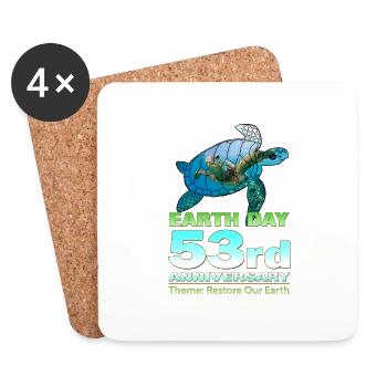 Preserve the Environment on Earth Day 2023 - Coasters (set of 4) - white - Front
