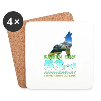 Restaurer notre Terre - Jour de la Terre 2023 - Dessous de verre (lot de 4) - blanc - Devant