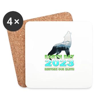 Jour de la Terre pour les amoureux de la nature 2023 - Dessous de verre (lot de 4) - blanc - Devant