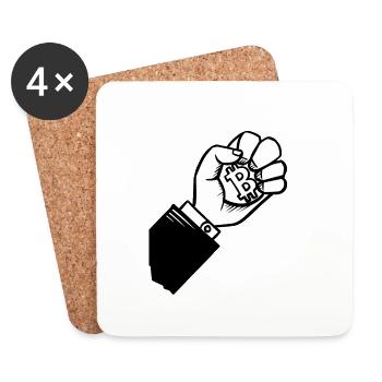 Faust In Bitcoin we Trust - Coasters (set of 4) - white - Front