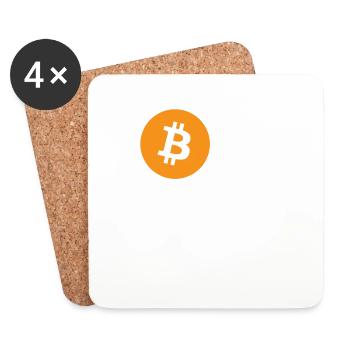 Bitcoin Bull - Coasters (set of 4) - white - Front