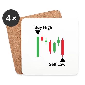 Acheter des actions cryptographiques High Sell Low Exchange - Dessous de verre (lot de 4) - blanc - Devant