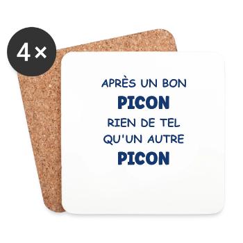 Après un bon picon rien de tel qu'un autre picon - Dessous de verre (lot de 4) - blanc - Devant
