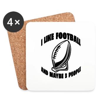 Entraîneur de football Joueur de football américain - Dessous de verre (lot de 4) - blanc - Devant