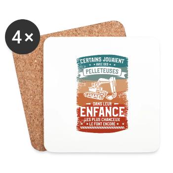 Certains Jouaient Avec Des Pelleteuses Dans Leur - Dessous de verre (lot de 4) - blanc - Devant