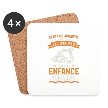 Certains Jouaient Avec Des Pelleteuses Dans Leur - Dessous de verre (lot de 4) - blanc - Devant