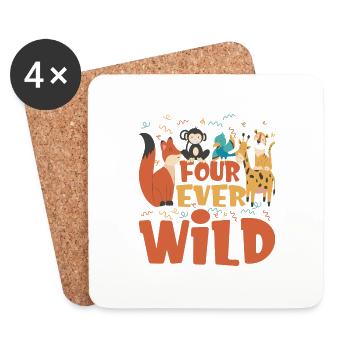 Four Ever Wild 47 - Coasters (set of 4) - white - Front