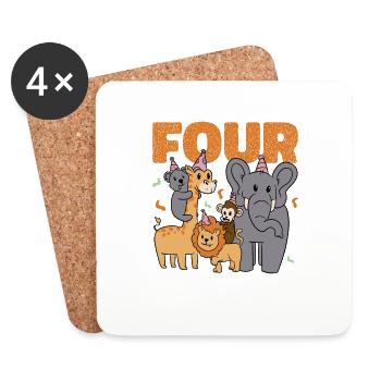 Four Ever Wild 48 - Untersetzer (4er-Set) - Weiß - Vorne