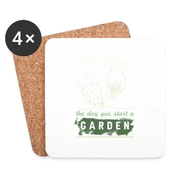 Jardin fermier - Dessous de verre (lot de 4) - blanc - Devant
