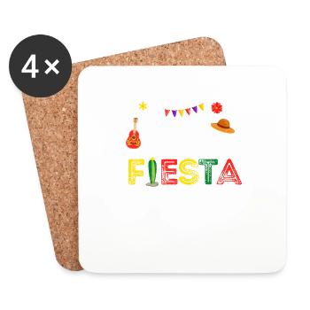 Let's Fiesta Cinco De Mayo Mexikanisch Lustig - Untersetzer (4er-Set) - Weiß - Vorne
