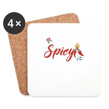 Extra Spicy Mama Cinco de Mayo Mexican - Coasters (set of 4) - white - Front