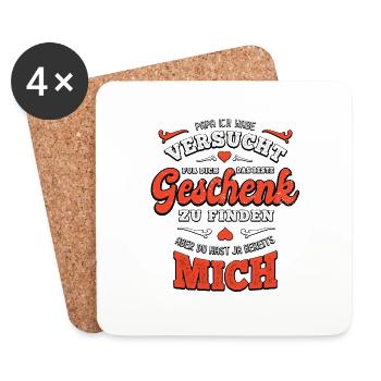 Das beste Geschenk für dich - Papa - Spruch - Untersetzer (4er-Set) - Weiß - Vorne