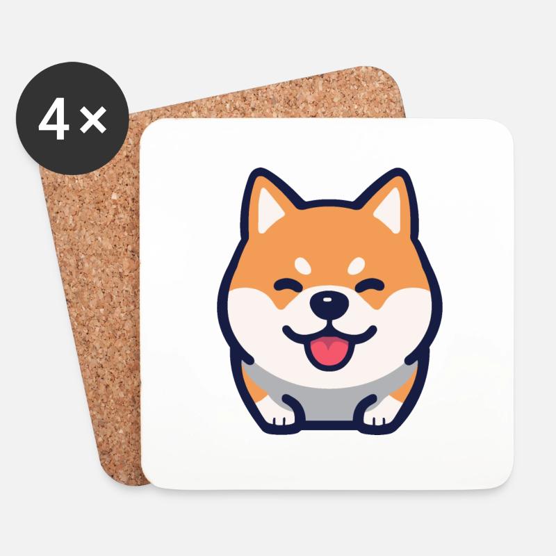 Süße Shiba - Untersetzer (4er-Set) - Weiß