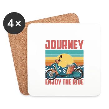 Life Is A Journey, Enjoy The Ride 7 - Coasters (set of 4) - white - Front