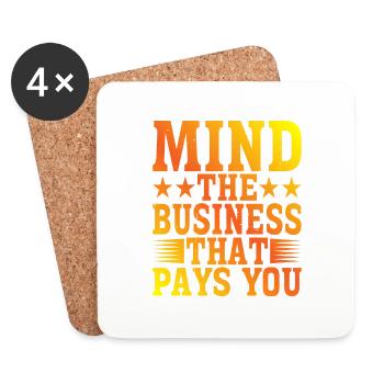 Attention à l’entreprise qui vous paie 22 - Dessous de verre (lot de 4) - blanc - Devant