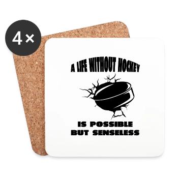 Joueurs de hockey sur glace Fan de hockey sur glace Équipe de hockey sur glace - Dessous de verre (lot de 4) - blanc - Devant